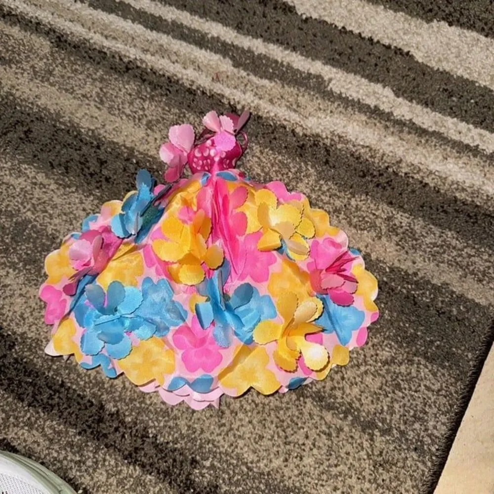 Vintage Barbie 1996 Blossom Beauty Barbie Dress, Mattel pink flower dress floral
